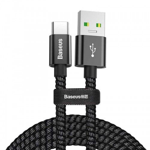 Кабель Baseus Double Fast Charging USB Cable USB For Type-C 5A 1m (Black/Черный) - 1