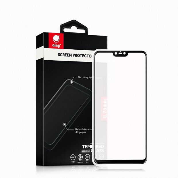 Защитное стекло для Xiaomi Mi 8 Lite Ainy Full Screen Cover 0,25mm (Black/Черный) : характеристики и инструкции - 1