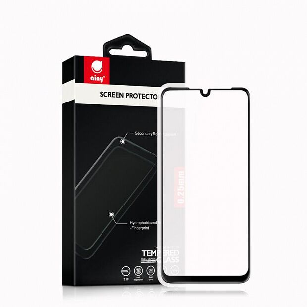 Защитное стекло для Xiaomi Redmi Note 7 / 7S / 7 Pro Ainy Full Screen Cover 0,25мм (Black/Черный) - 1