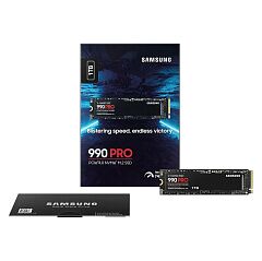 Твердотельные накопители Samsung SSD 990 PRO, 1000GB, M.2(22x80mm), NVMe 2.0, PCIe 4.0 x4, V-NAND TLC, R/W 7450/6900MB/s, IOPs 1 200 000/1 550 000, D