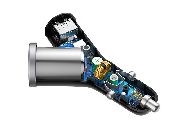 Автомобильное ЗУ Baseus Y type dual USB  Cigarette Car Charger CCALL-YX01 (Black/Черный) - 6