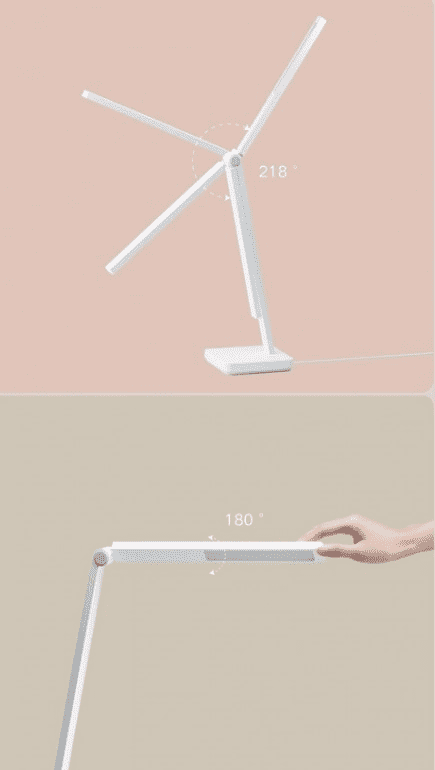 Изменение угла наклона настольной лампы Mijia Table Lamp Lite